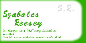 szabolcs recsey business card